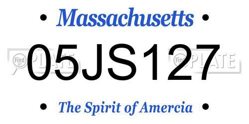 05JS127 Massachusetts License Plate