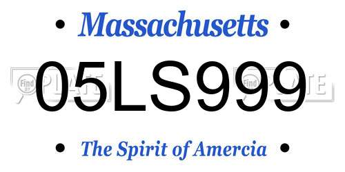 05LS999 Massachusetts License Plate