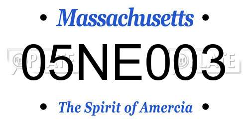 05NE003 Massachusetts License Plate
