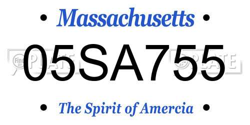 05SA755 Massachusetts License Plate