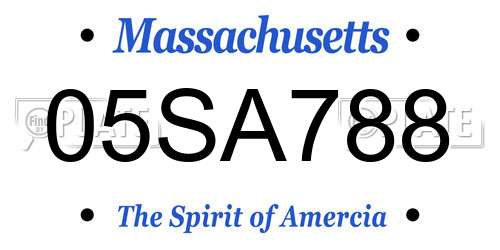 05SA788 Massachusetts License Plate