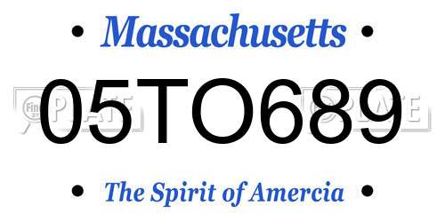 05TO689 Massachusetts License Plate