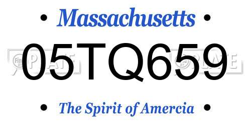 05TQ659 Massachusetts License Plate