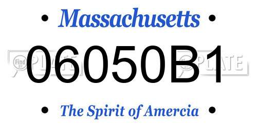 06050B1 Massachusetts License Plate