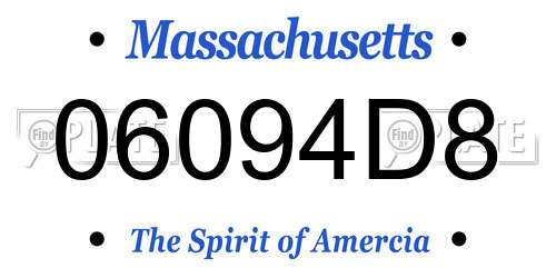 06094D8 Massachusetts License Plate