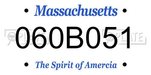 060B051 Massachusetts License Plate
