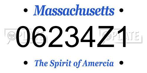 06234Z1 Massachusetts License Plate