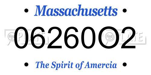 06260O2 Massachusetts License Plate