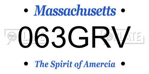 063GRV Massachusetts License Plate
