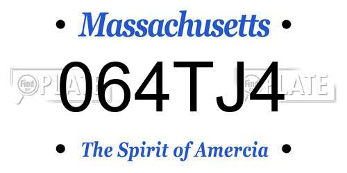 064TJ4 Massachusetts License Plate
