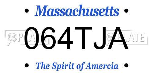064TJA Massachusetts License Plate