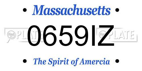 0659IZ Massachusetts License Plate
