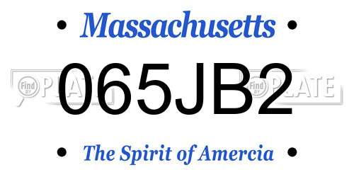 065JB2 Massachusetts License Plate