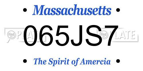 065JS7 Massachusetts License Plate