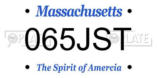 065JST Massachusetts License Plate