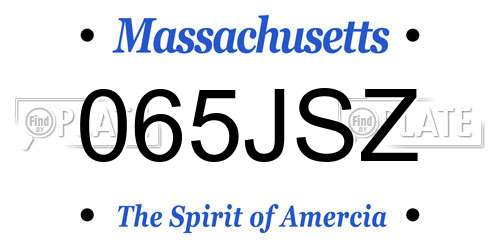 065JSZ Massachusetts License Plate