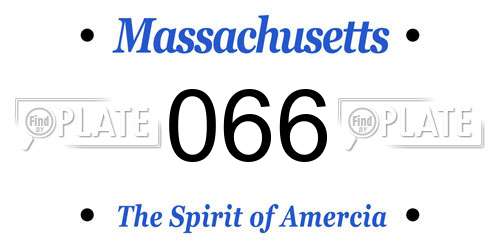 066 Massachusetts License Plate