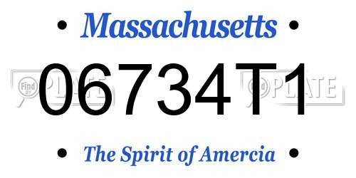 06734T1 Massachusetts License Plate