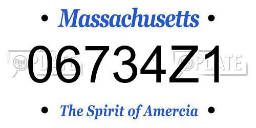 06734Z1 Massachusetts License Plate
