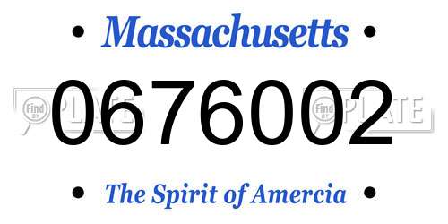0676002 Massachusetts License Plate