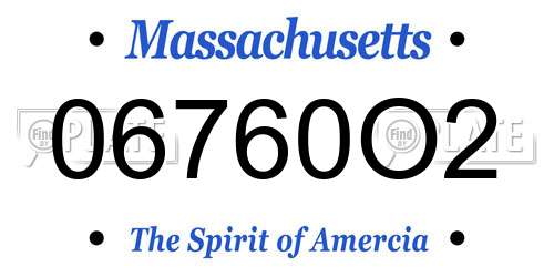 06760O2 Massachusetts License Plate