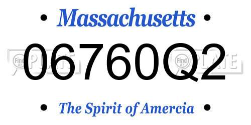 06760Q2 Massachusetts License Plate
