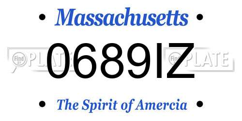 0689IZ Massachusetts License Plate