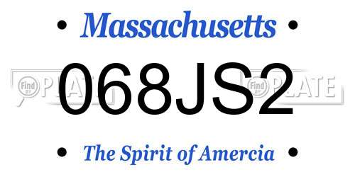 068JS2 Massachusetts License Plate