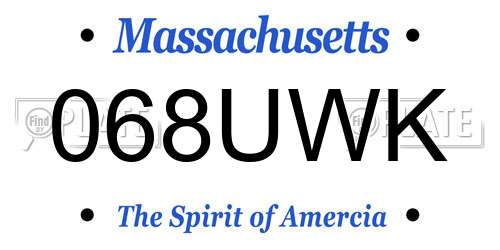 068UWK Massachusetts License Plate