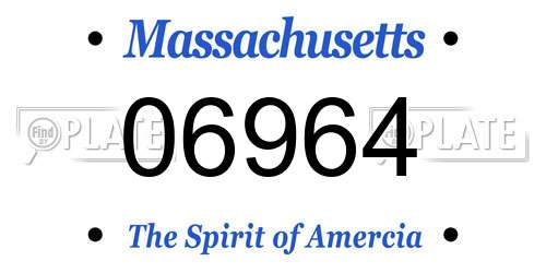 06964 Massachusetts License Plate