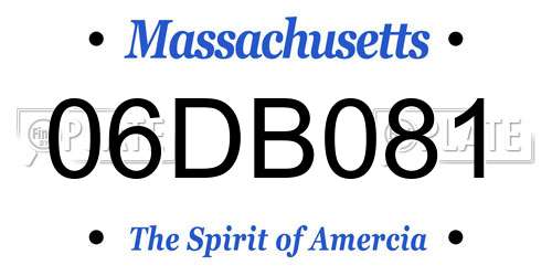 06DB081 Massachusetts License Plate