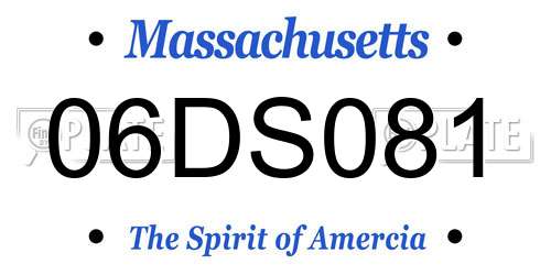 06DS081 Massachusetts License Plate