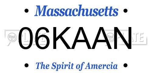 06KAAN Massachusetts License Plate