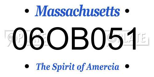 06OB051 Massachusetts License Plate