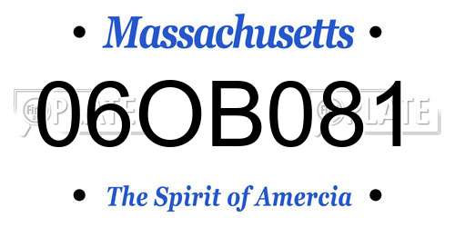 06OB081 Massachusetts License Plate