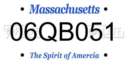 06QB051 Massachusetts License Plate