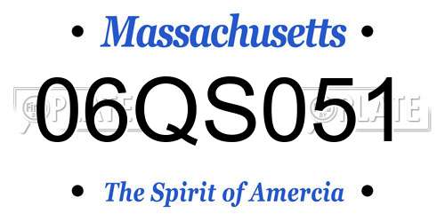 06QS051 Massachusetts License Plate
