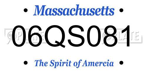 06QS081 Massachusetts License Plate