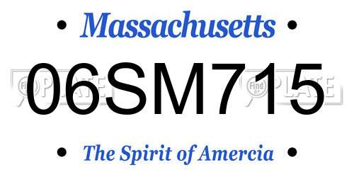 06SM715 Massachusetts License Plate