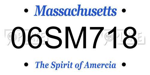 06SM718 Massachusetts License Plate