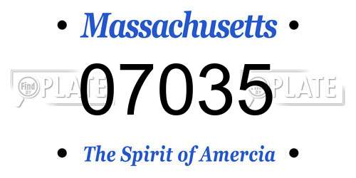 07035 Massachusetts License Plate