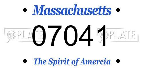 07041 Massachusetts License Plate