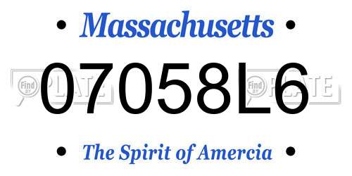 07058L6 Massachusetts License Plate