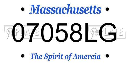 07058LG Massachusetts License Plate