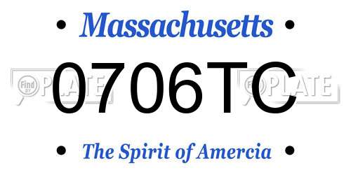 0706TC Massachusetts License Plate