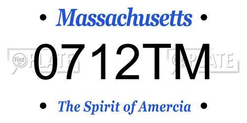 0712TM Massachusetts License Plate