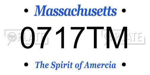 0717TM Massachusetts License Plate