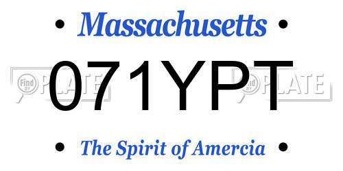 071YPT Massachusetts License Plate