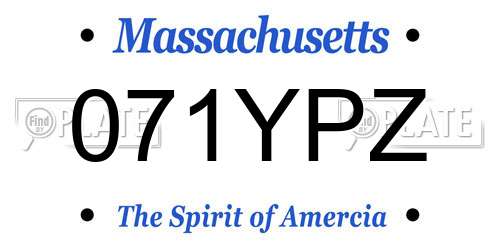 071YPZ Massachusetts License Plate
