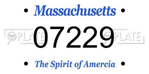 07229 Massachusetts License Plate